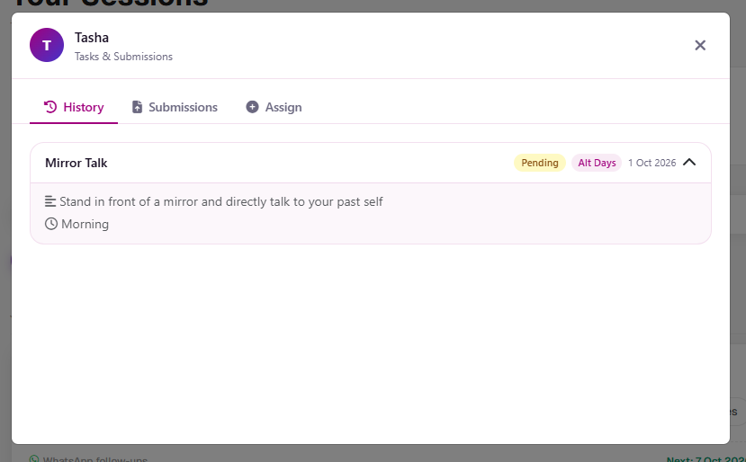 Assignments dashboard